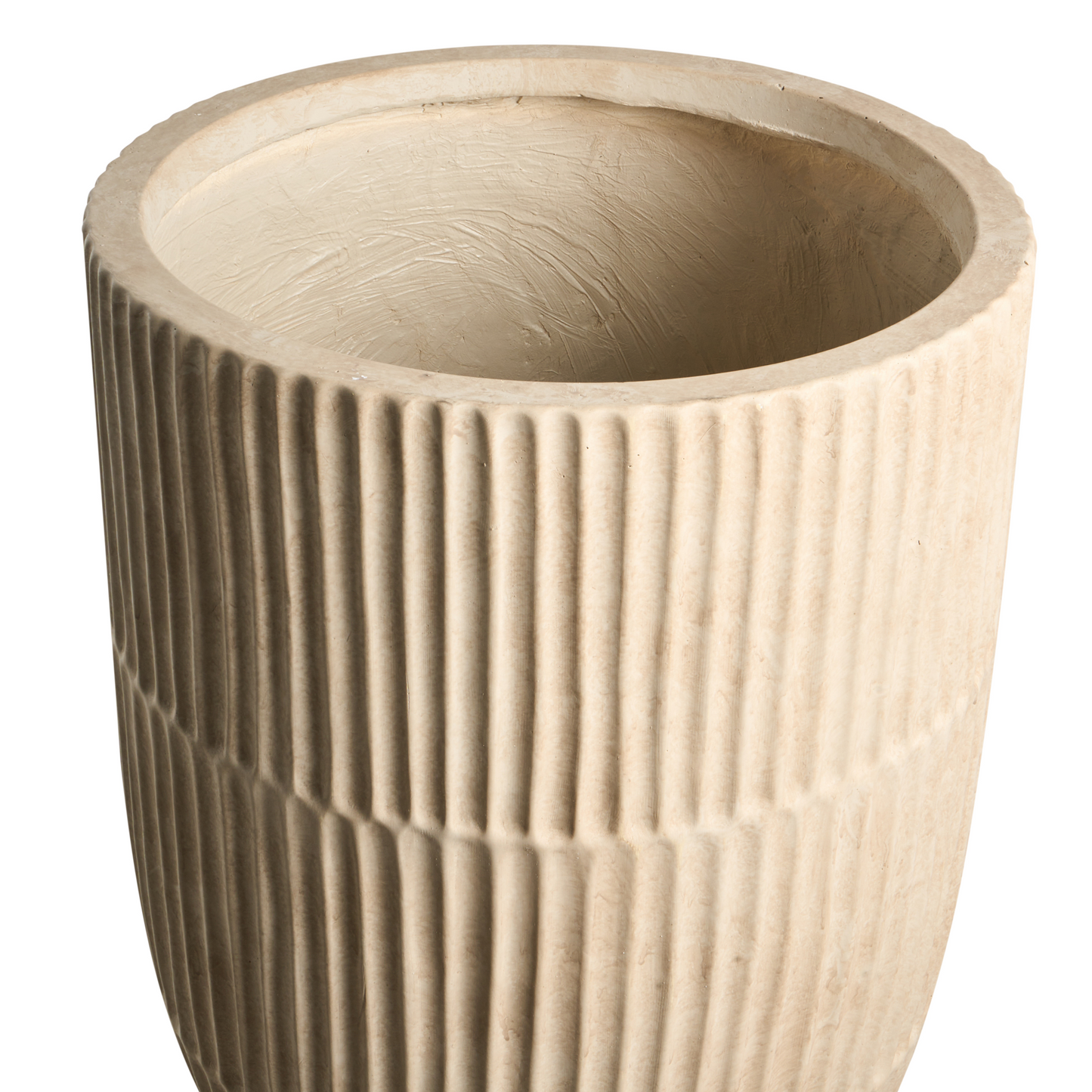 Beige Fibre Clay Planter 36 x 36 x 50cm Indoor Outdoor
