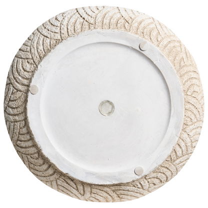 Home Fibre Clay Planter Round Beige Pot 31cm Indoor Outdoor
