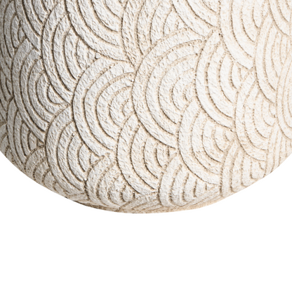 Home Fibre Clay Planter Round Beige Pot 31cm Indoor Outdoor