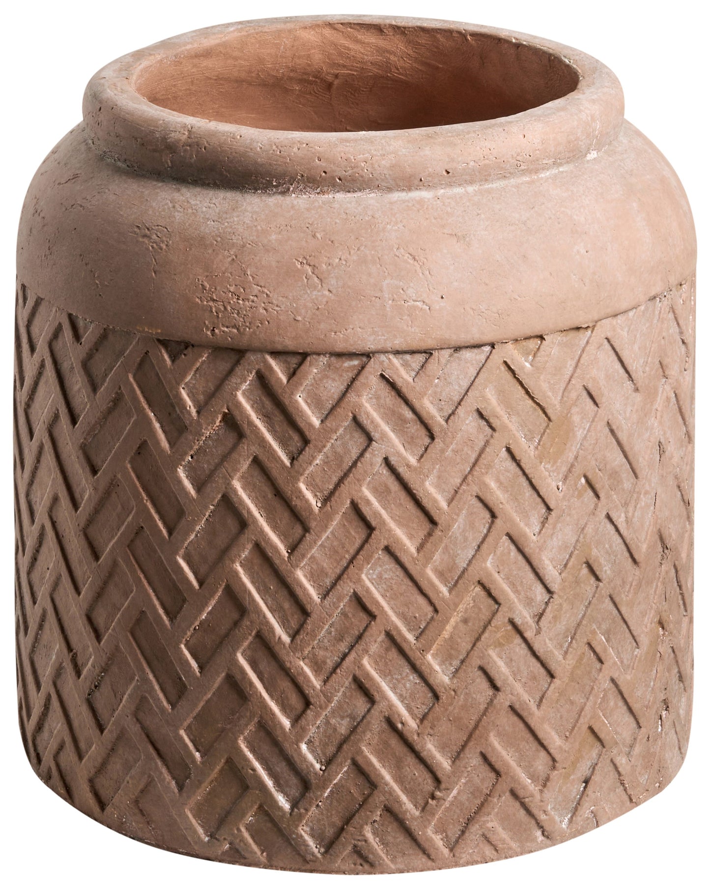 Beige Fibre Clay Flower Pot 35cm Indoor Outdoor