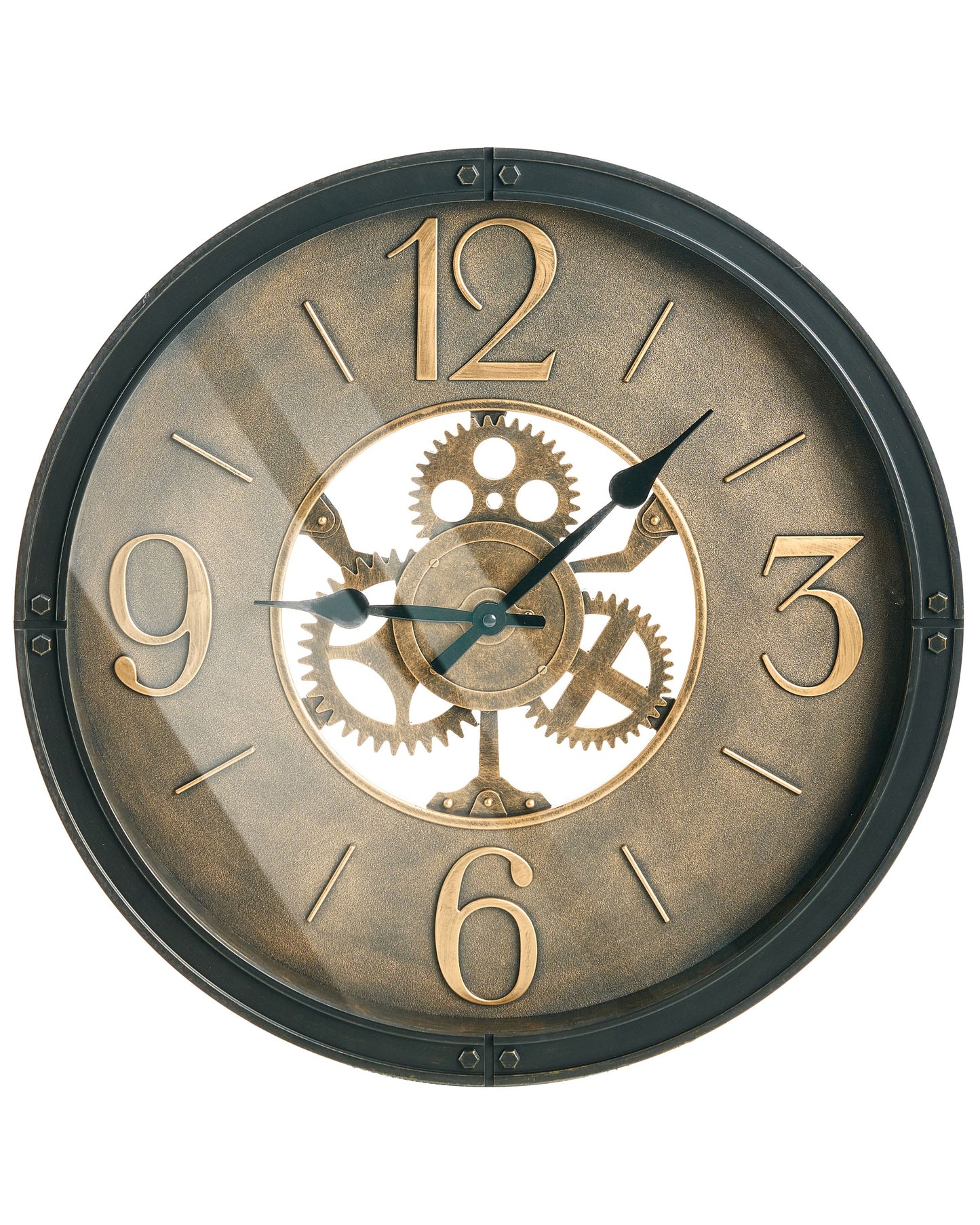 Heritage Home Wall Clock Vintage Gear Dial 50cm Synthetic Frame