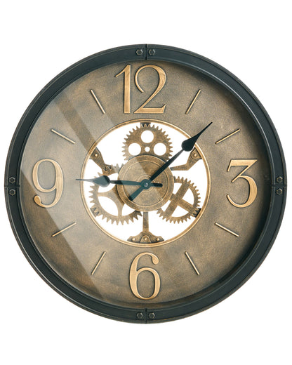 Heritage Home Wall Clock Vintage Gear Dial 50cm Synthetic Frame
