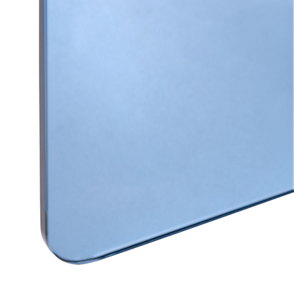 Blue Glass Side Table 46 X 50cm Tempered Glass Minimalist Living Room Decor