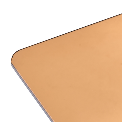 Brown Glass Side Table 46 x 50cm Abstract Minimalist Living Room Accent