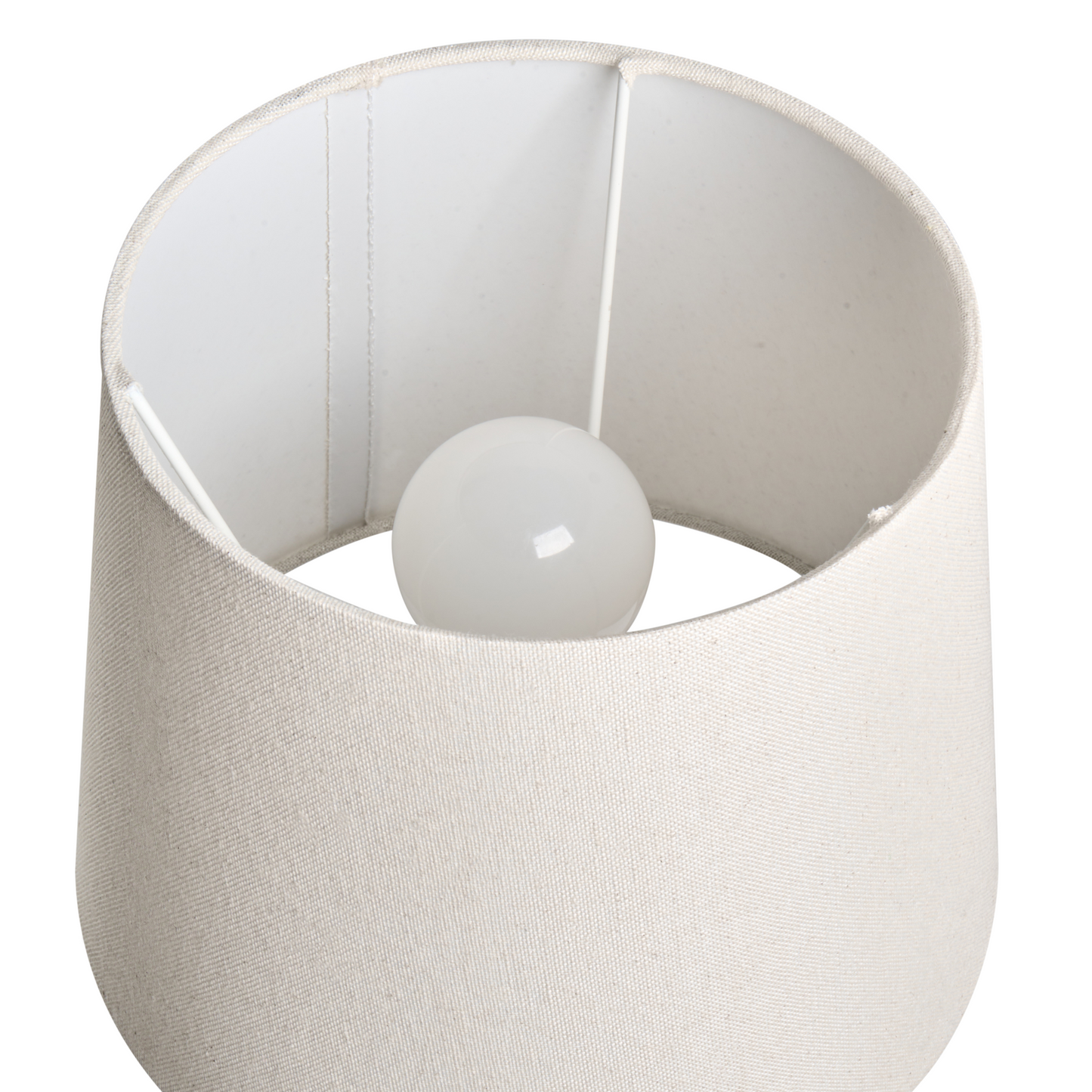 Mediterranean Table Lamp White Blue Ceramic Base Linen Shade