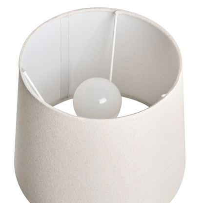 Mediterranean Table Lamp White Blue Ceramic Base Linen Shade