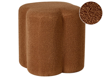 Clover And Co Golden Brown Boucle Clover Shaped Pouffe