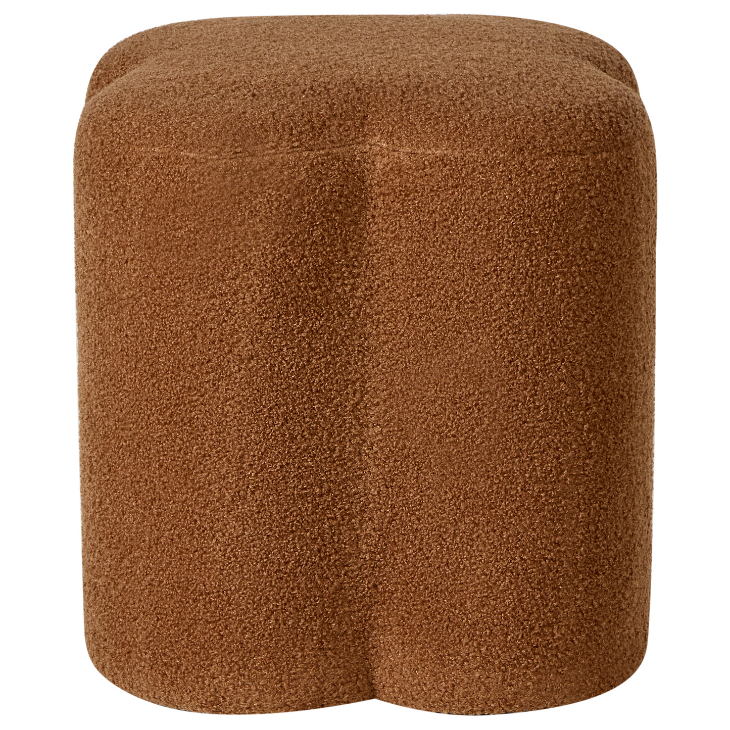 Clover And Co Golden Brown Boucle Clover Shaped Pouffe