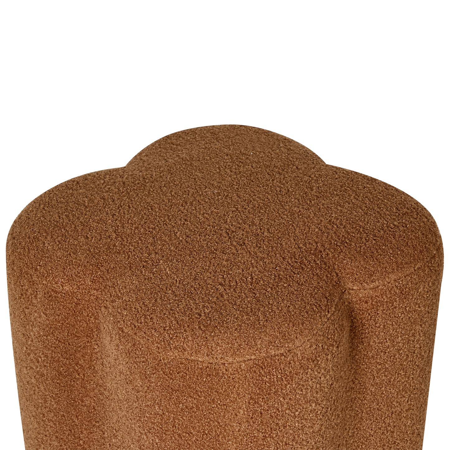 Clover And Co Golden Brown Boucle Clover Shaped Pouffe