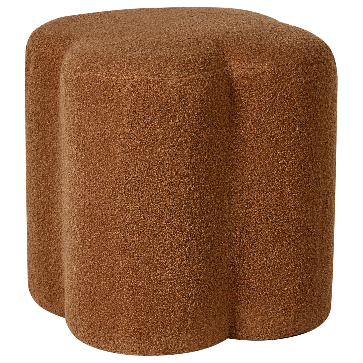 Clover And Co Golden Brown Boucle Clover Shaped Pouffe