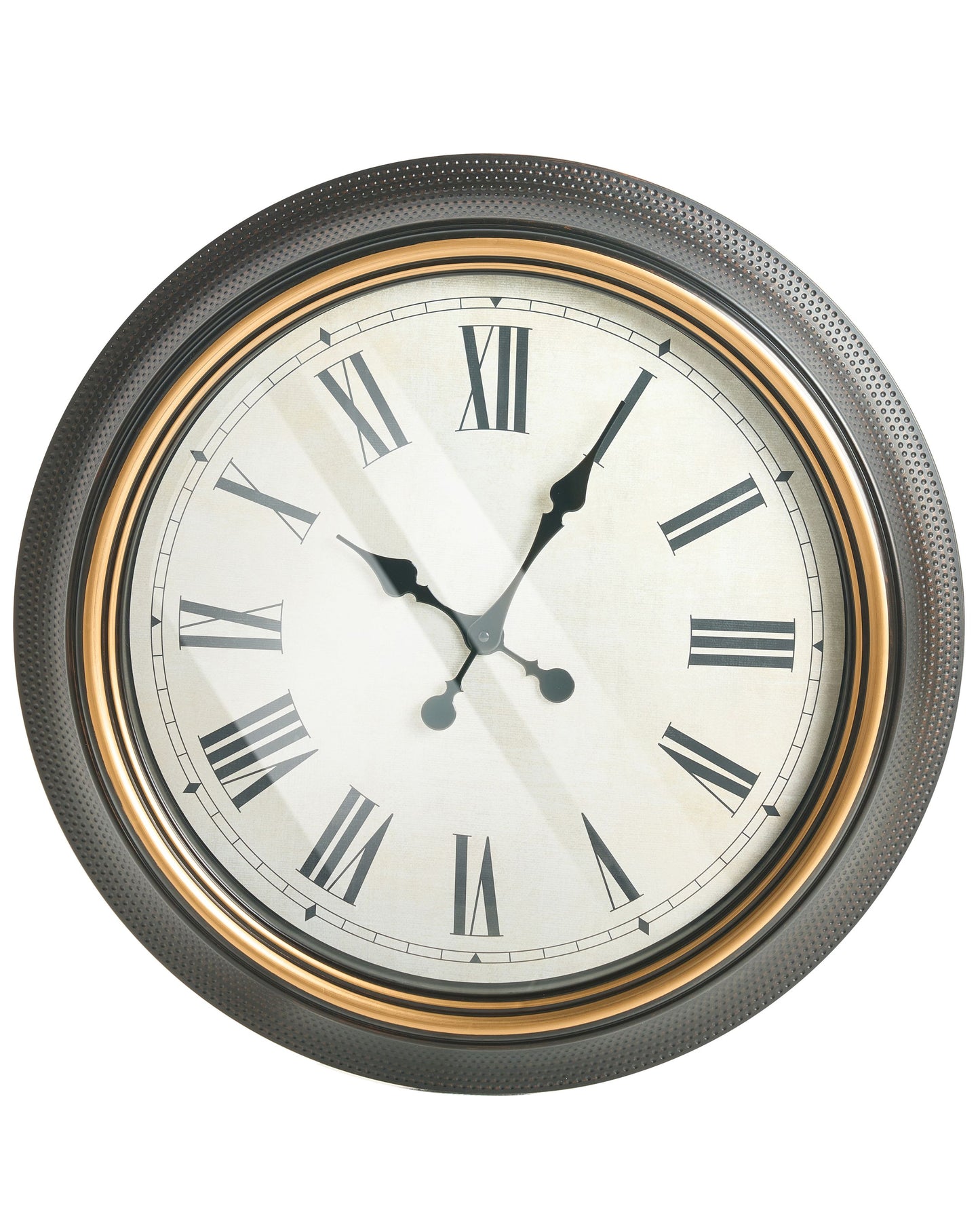 Wall Clock Vintage Inspired 63cm Black Synthetic Frame