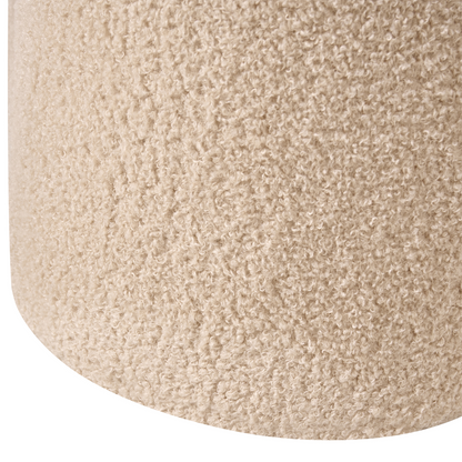 Havenly Home Clover Shaped Beige Boucle Pouffe Footstool And Small Table For Cozy Living Room