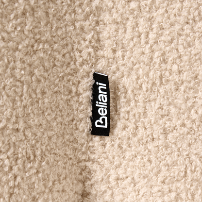 Havenly Home Clover Shaped Beige Boucle Pouffe Footstool And Small Table For Cozy Living Room