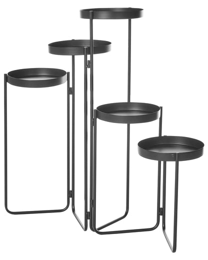 5-Tier Black Iron Plant Stand Modern Industrial