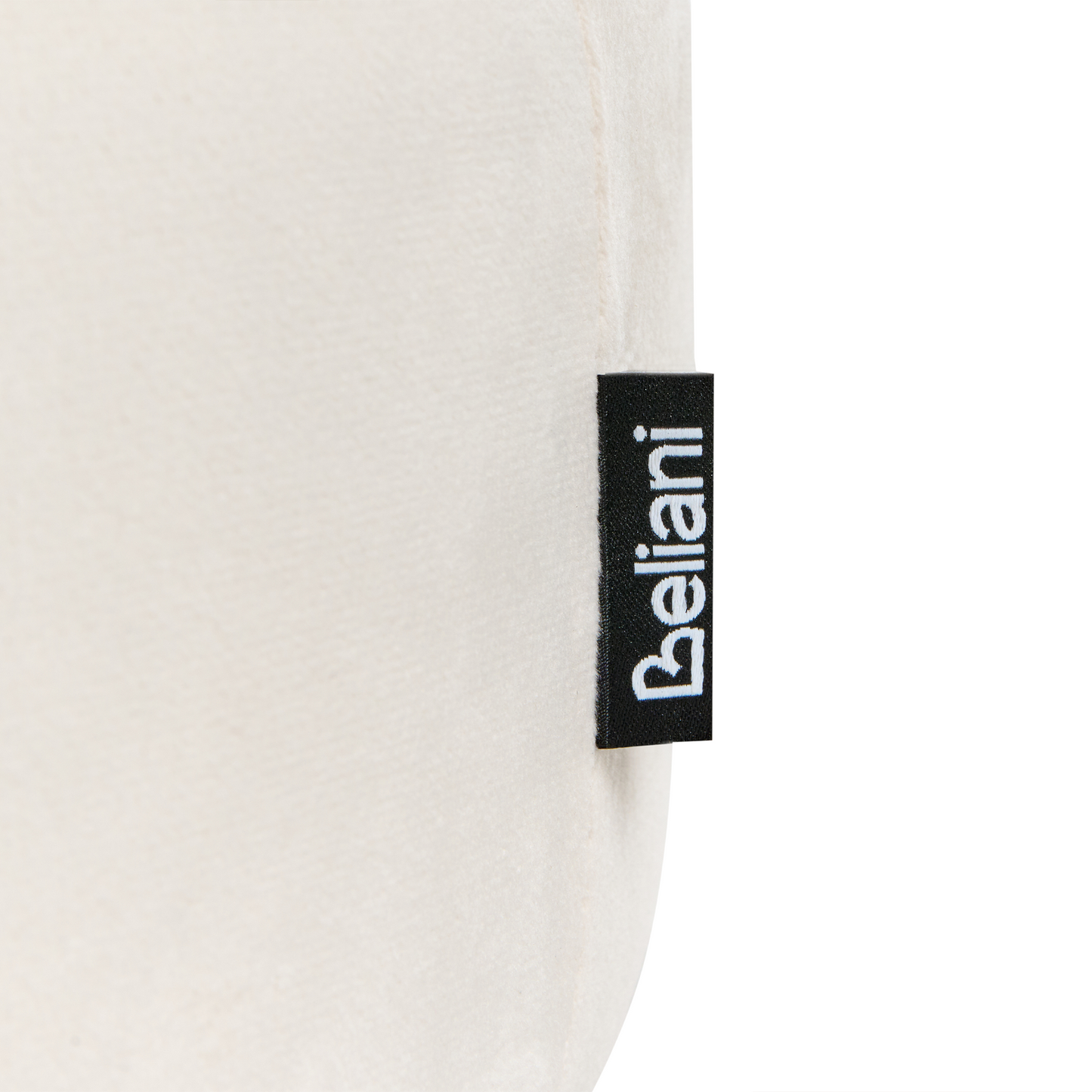 Modern Footstool Off-White Velvet With Gold Metal Base