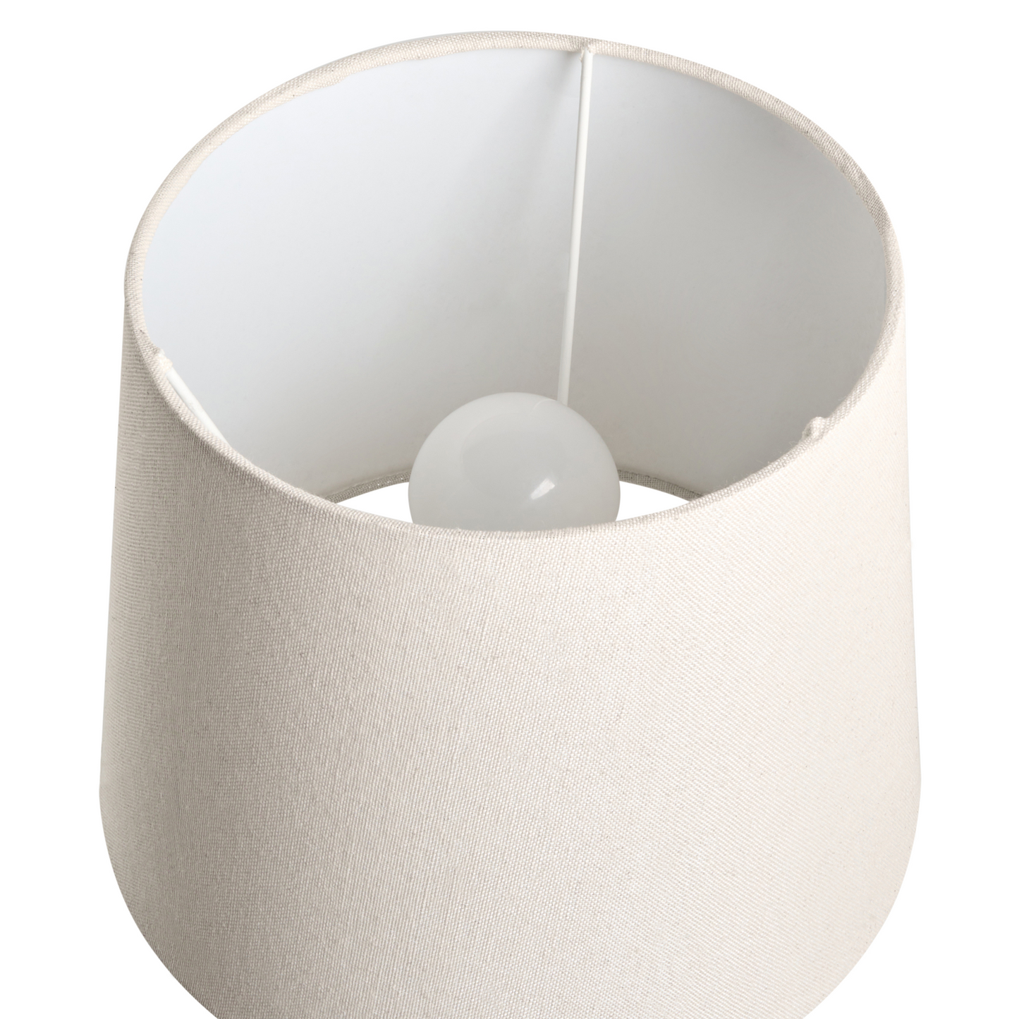 Scandinavian Beige Ceramic Table Lamp With Linen Drum Shade