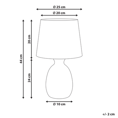 Scandinavian Beige Ceramic Table Lamp With Linen Drum Shade