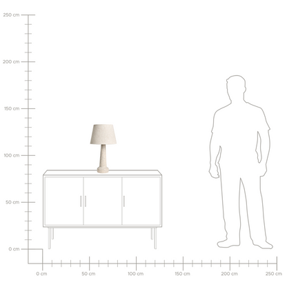Table Lamp Beige Ceramic Base With Linen Shade Blue Speckle Drum Modern Living Room