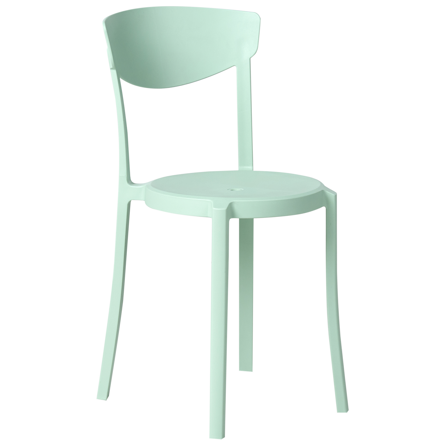 Garden Chairs Set Of 4 Mint Green Polypropylene Lightweight Weather Resistant Indoor Outdoor Modern