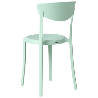 Garden Chairs Set Of 4 Mint Green Polypropylene Lightweight Weather Resistant Indoor Outdoor Modern