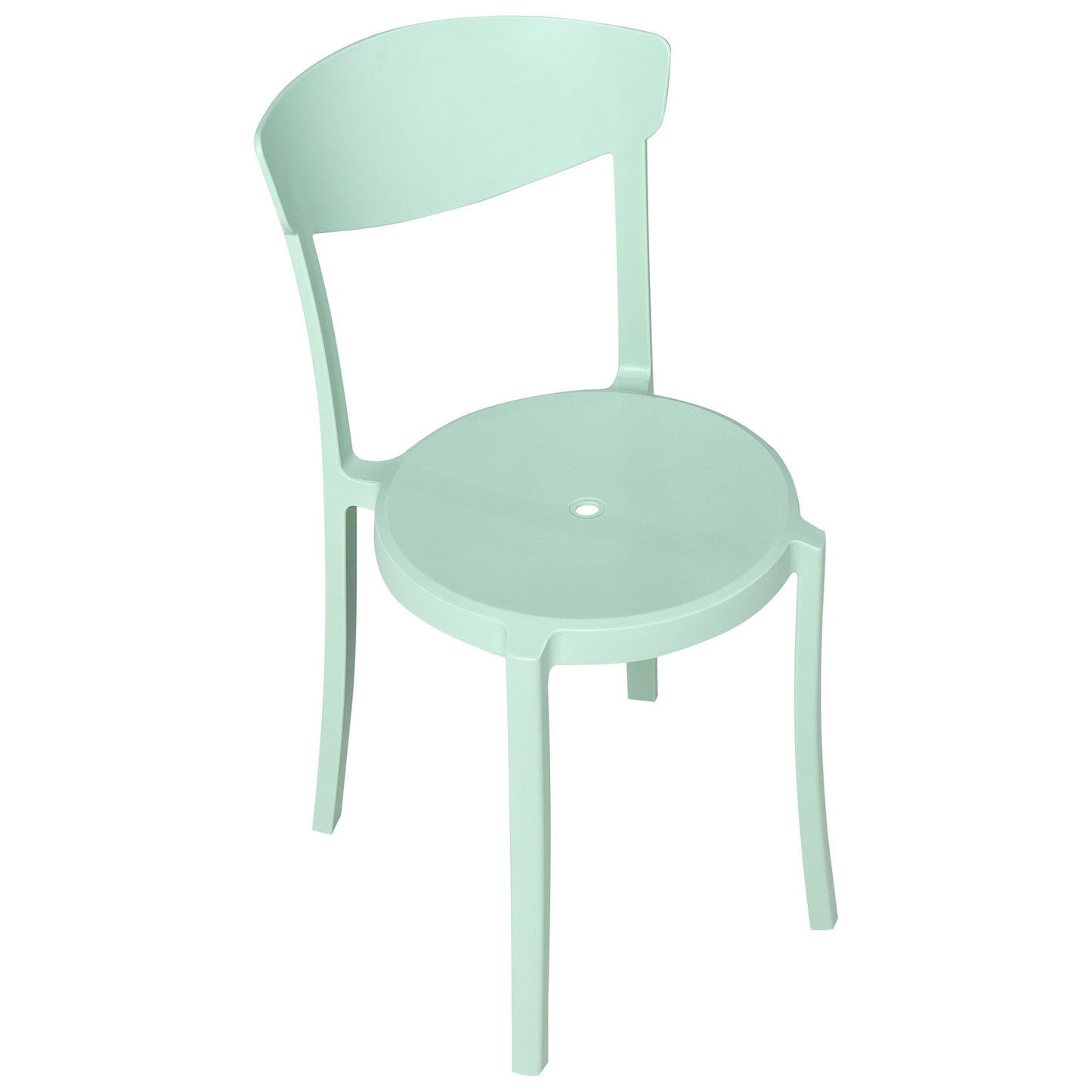 Garden Chairs Set Of 4 Mint Green Polypropylene Lightweight Weather Resistant Indoor Outdoor Modern