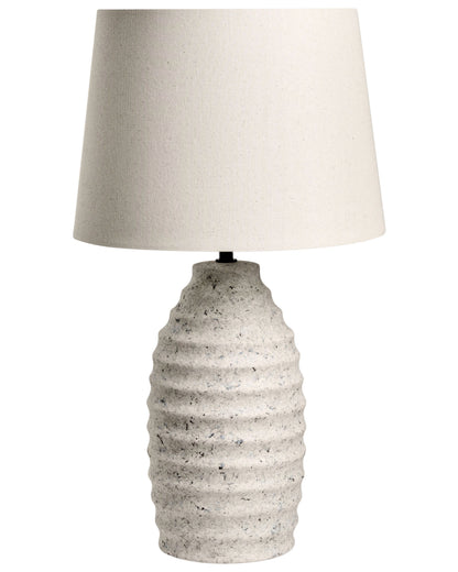Nordic Glow Table Lamp Off-White Ceramic Base Linen Shade