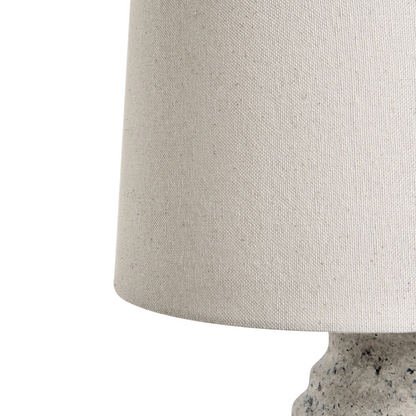 Nordic Glow Table Lamp Off-White Ceramic Base Linen Shade