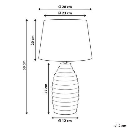 Nordic Glow Table Lamp Off-White Ceramic Base Linen Shade