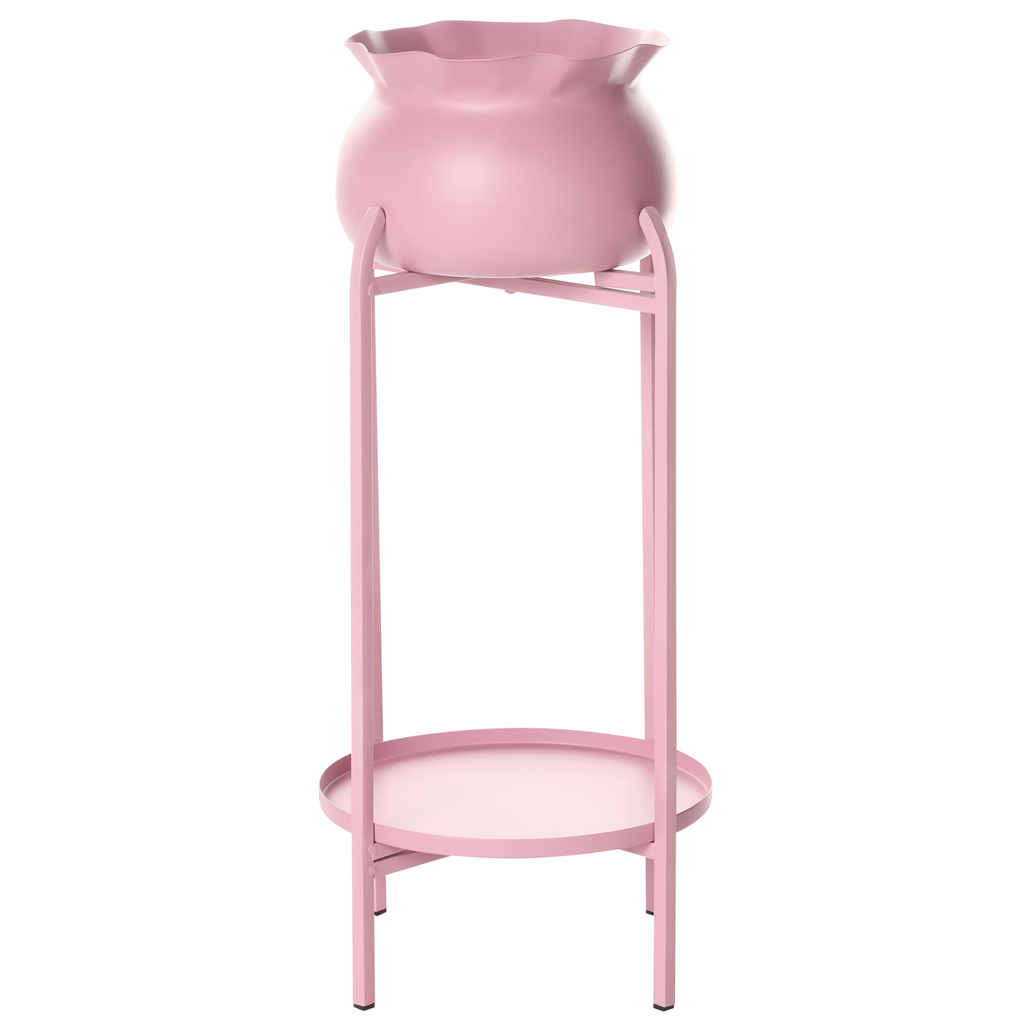 Plant Pot On Stand Pink Iron 25 X 25 X 60cm Indoor And Outdoor Metal Flower Pot Stand