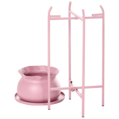 Plant Pot On Stand Pink Iron 25 X 25 X 60cm Indoor And Outdoor Metal Flower Pot Stand