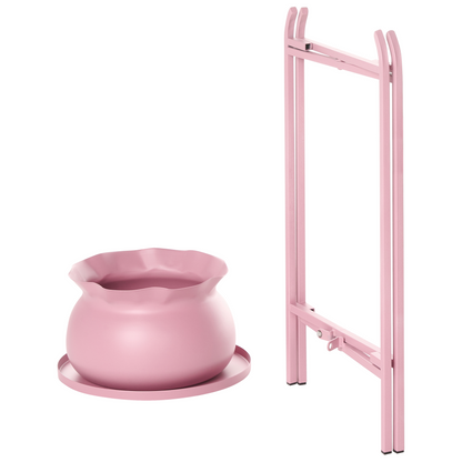 Plant Pot On Stand Pink Iron 25 X 25 X 60cm Indoor And Outdoor Metal Flower Pot Stand