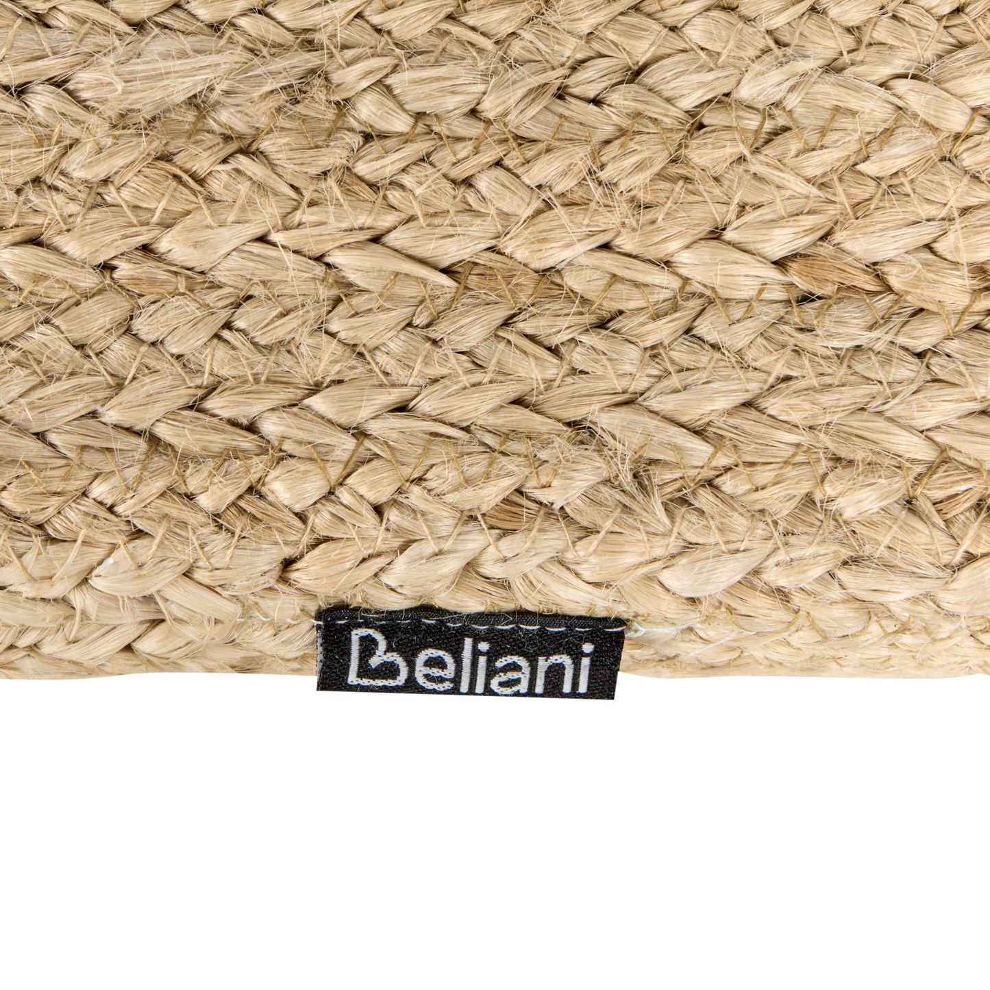 Pouffe Brown Jute EPS Beads With Handles 45 x 45 x 30cm