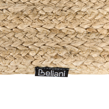 Pouffe Brown Jute EPS Beads With Handles 45 x 45 x 30cm