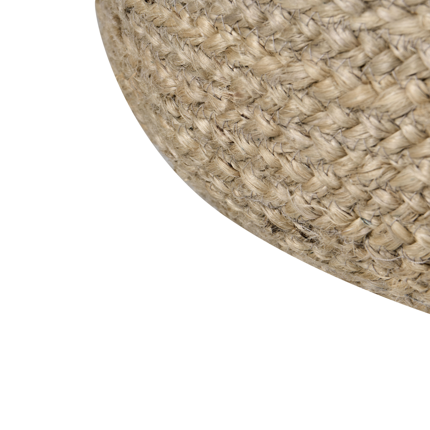 Pouffe Taupe Jute With EPS Bead Filling 50 x 50 x 40cm Round Ottoman Boho Style