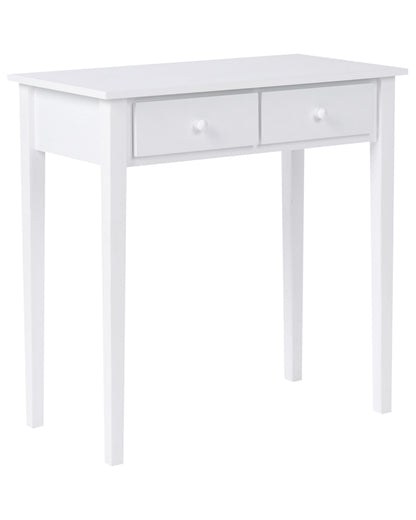 NordicNest Console Table White MDF With Two Drawers 75x40 Cm