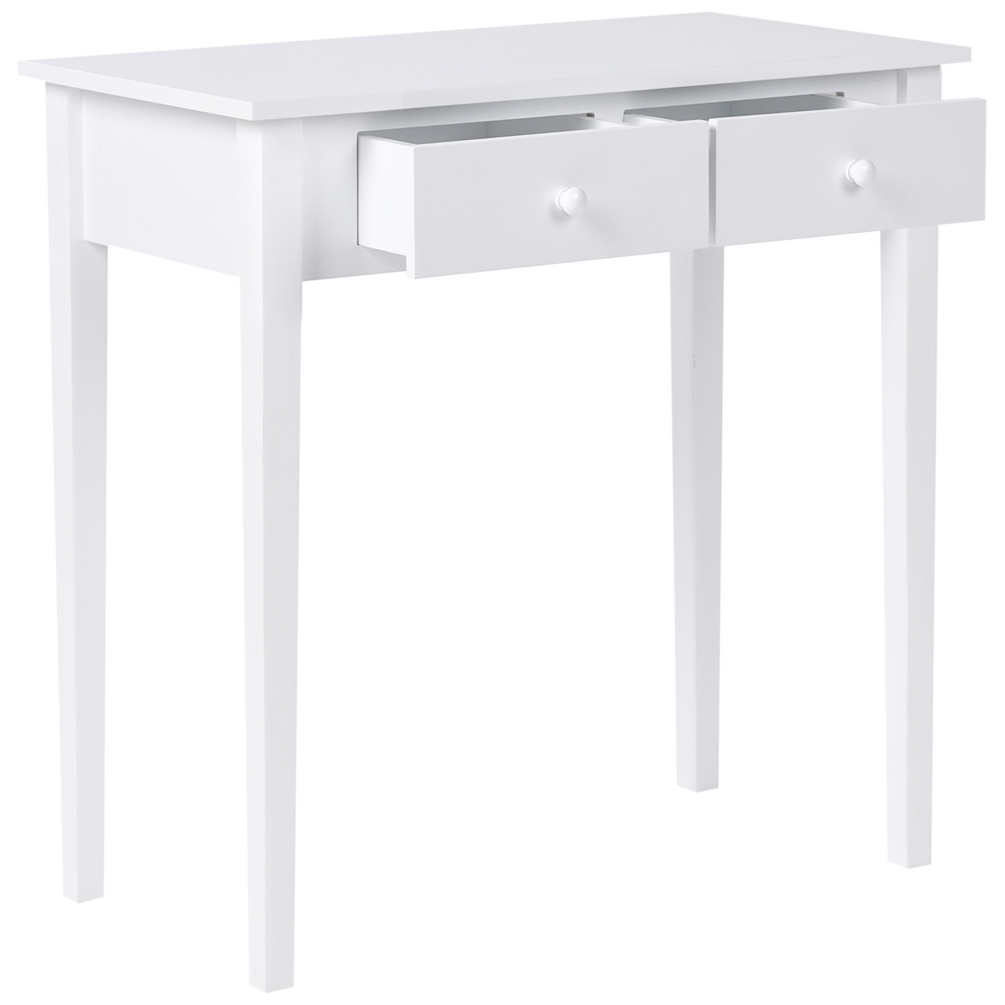 NordicNest Console Table White MDF With Two Drawers 75x40 Cm