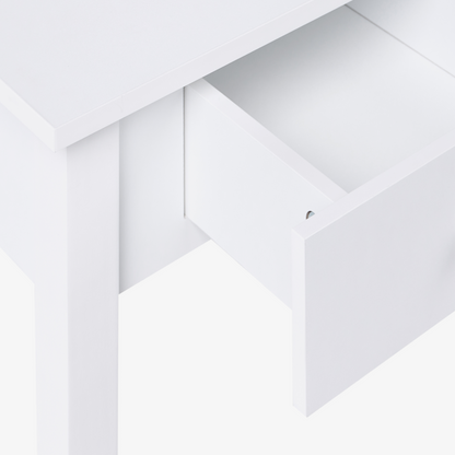 NordicNest Console Table White MDF With Two Drawers 75x40 Cm