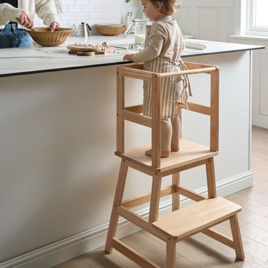 Kitchen Helper Learning Tower Light Brown Pine Wood