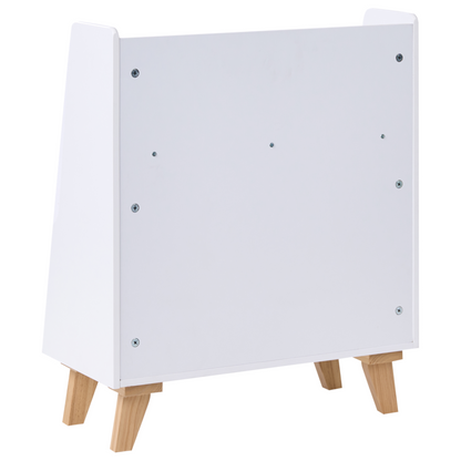 BrightNest 2 Tier Bookshelf White MDF With Rattan Front Toy Storage