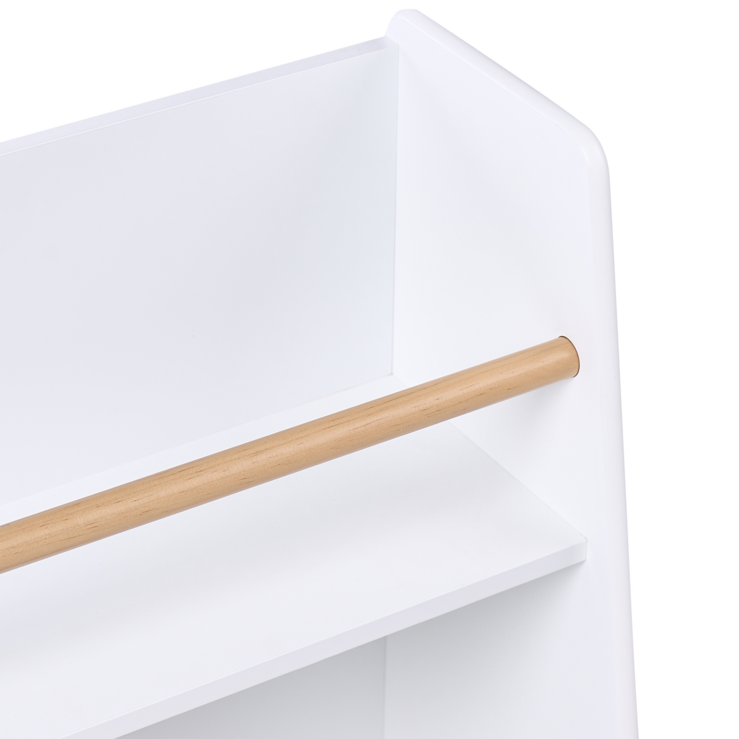 BrightNest 2 Tier Bookshelf White MDF With Rattan Front Toy Storage