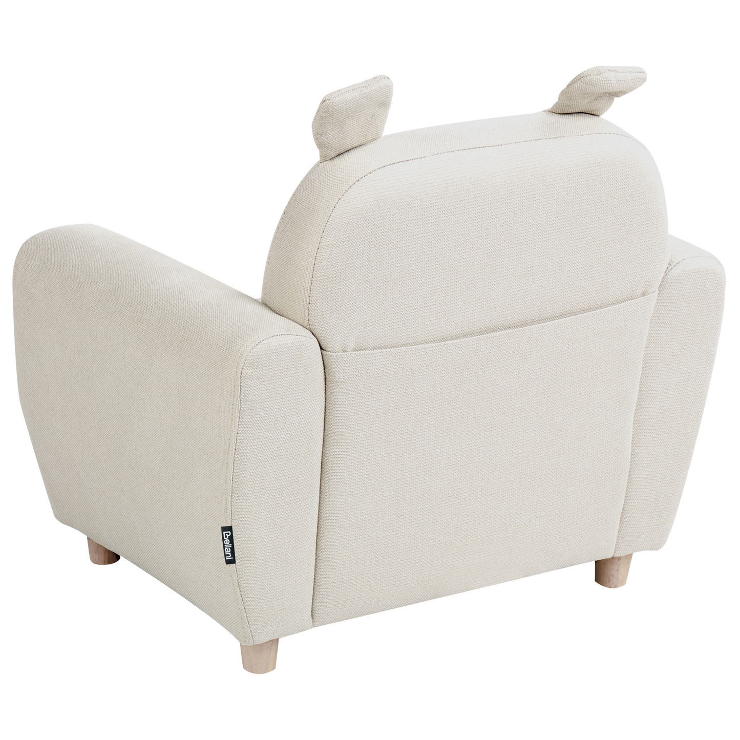 Kids Chair Off White Fabric With Armrests Modern Design