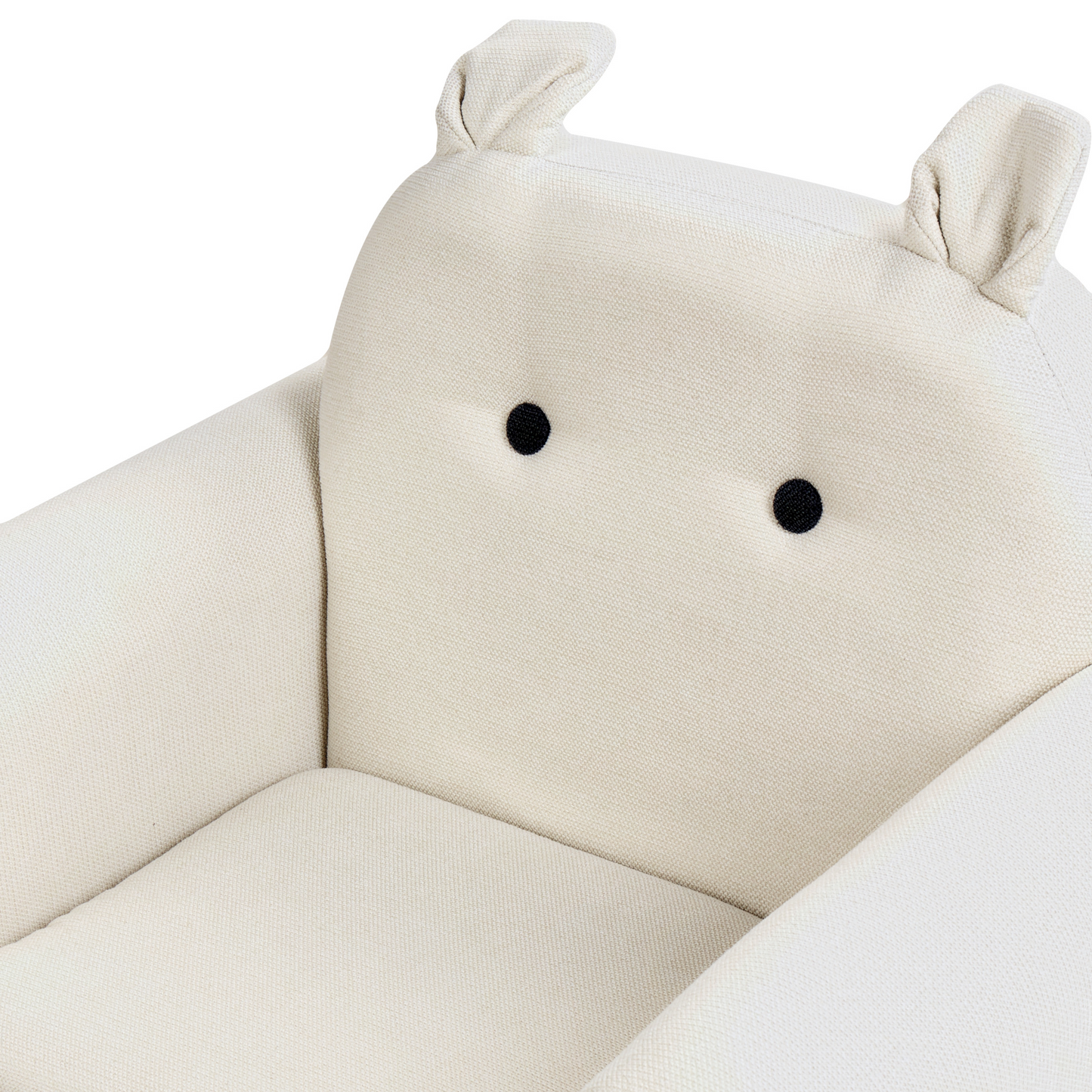 Kids Chair Off White Fabric With Armrests Modern Design