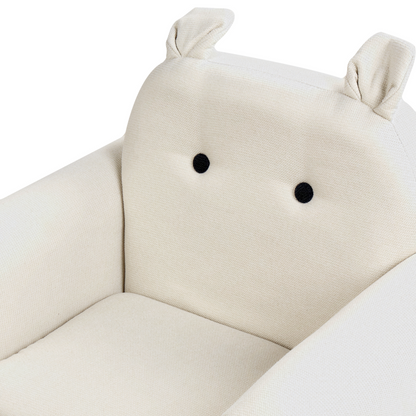 Kids Chair Off White Fabric With Armrests Modern Design