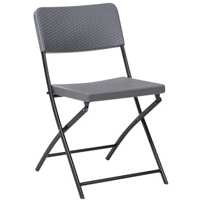 Bistro Set Grey Weatherproof Foldable Table and Chairs