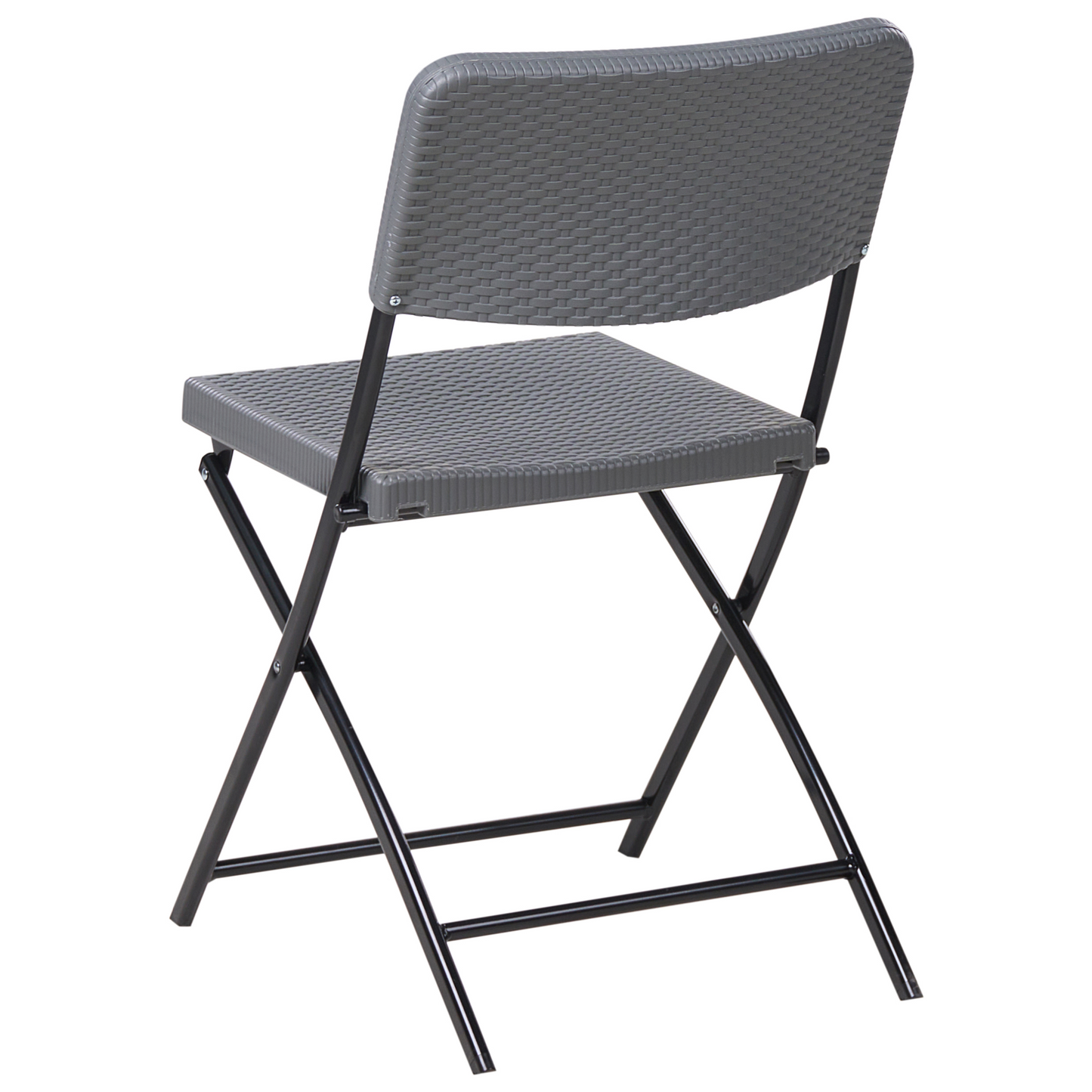 Bistro Set Grey Weatherproof Foldable Table and Chairs