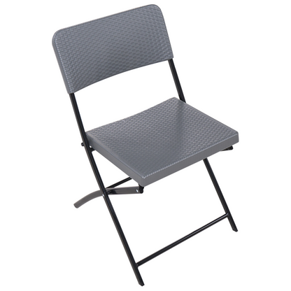 Bistro Set Grey Weatherproof Foldable Table and Chairs