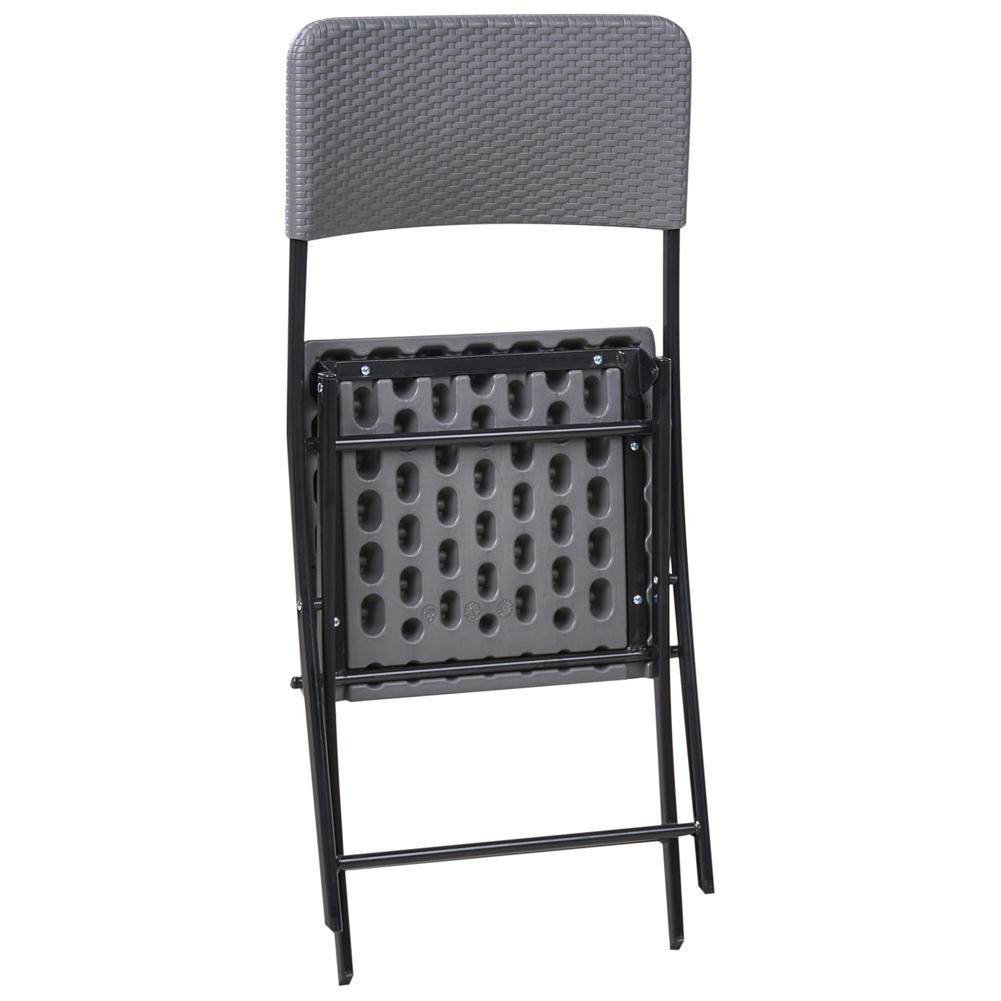 Bistro Set Grey Weatherproof Foldable Table and Chairs