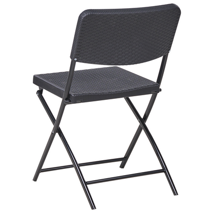 Bistro Set Black Foldable Table And 2 Chairs Patio Weatherproof
