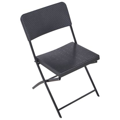 Bistro Set Black Foldable Table And 2 Chairs Patio Weatherproof