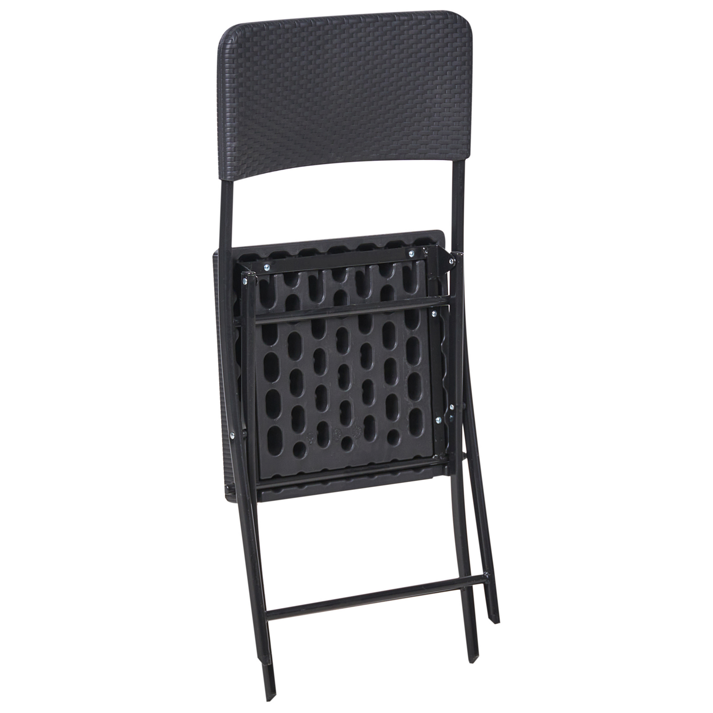 Bistro Set Black Foldable Table And 2 Chairs Patio Weatherproof
